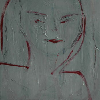 Peinture intitulée "Autoportrait blanc" par Sf Dini, Œuvre d'art originale