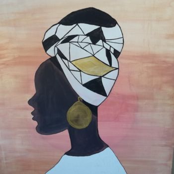 Peinture intitulée "Série STYL'AFRIQUE8" par Sandrine Fiacre, Œuvre d'art originale, Acrylique
