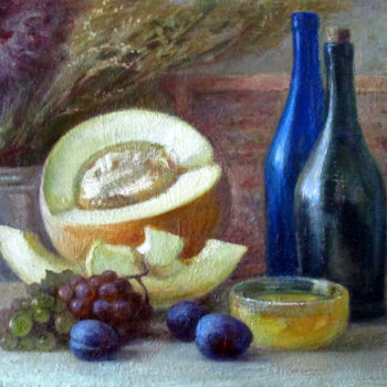Картина под названием "Melon - honey" - Tatyana Kosukhina, Подлинное произведение искусства, Масло