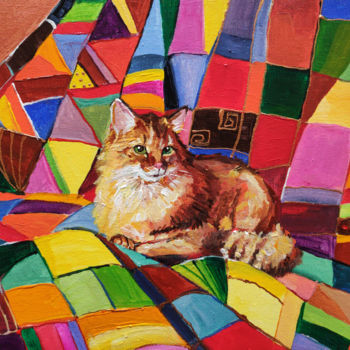 "Cat #4" başlıklı Tablo Sona Petrosyan tarafından, Orijinal sanat, Akrilik