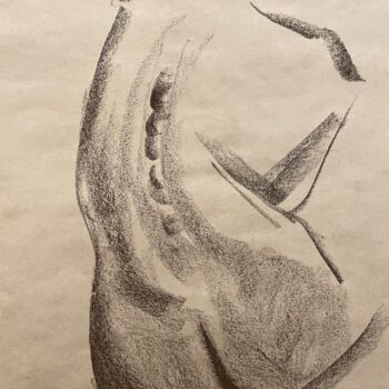 Рисунок под названием "Sketch of human bod…" - Alena Shaburdina, Подлинное произведение искусства, Древесный уголь