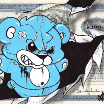 「Angry Blue」というタイトルの絵画 Shadee Kによって, オリジナルのアートワーク, アクリル