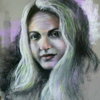 Painting titled "série femme libre 2" by Shadi Morshed, Original Artwork, Pastel