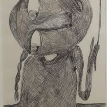 Рисунок под названием "without title" - Shadi Tuafra, Подлинное произведение искусства, Гелевая ручка