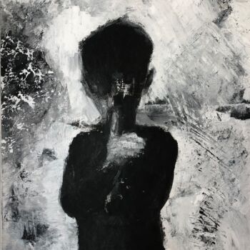 Painting titled "THE SILENCE" by Shadow, Original Artwork, Acrylic