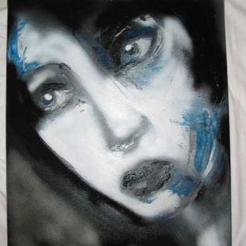 Peinture intitulée "Bleus au coeur" par Shadowmoon, Œuvre d'art originale