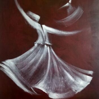 Painting titled "Whirling Dervishes.7" by Shafique Farooqi, Original Artwork, Oil