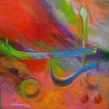 Painting titled "Ya Raab" by Shafique Farooqi, Original Artwork, Oil