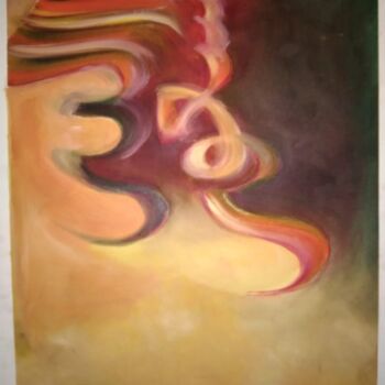 Painting titled "Allah Name 3" by Shafique Farooqi, Original Artwork, Oil
