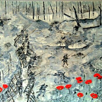 Painting titled "In Remembrance -- F…" by Shahid Zuberi, Original Artwork, Acrylic