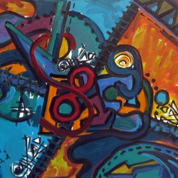 Painting titled "The Number's." by Shahram Kafai, Original Artwork, Oil