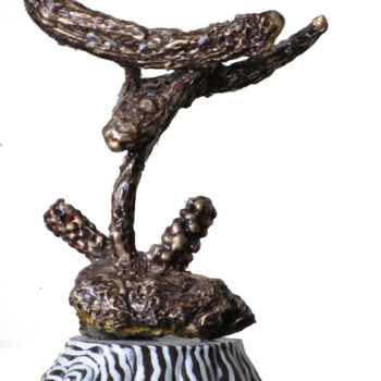 Sculpture titled "Horned" by Shahriar Aghakhani, Original Artwork, Plastic