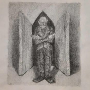 Drawing titled "Moth" by Shahriar Ghorbanian, Original Artwork, Pencil