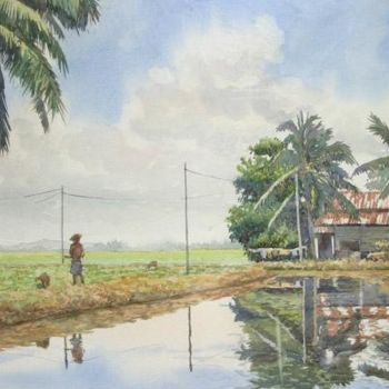 Painting titled "Alor Mengkudu" by M Shahrin Shaari, Original Artwork, Watercolor