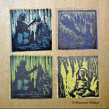 Gravures & estampes intitulée "wood02.png" par Shaimaa Refaat, Œuvre d'art originale, Xylographie