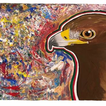 Schilderij getiteld "Eagle of hope" door Meruyert Shakeyeva, Origineel Kunstwerk, Acryl