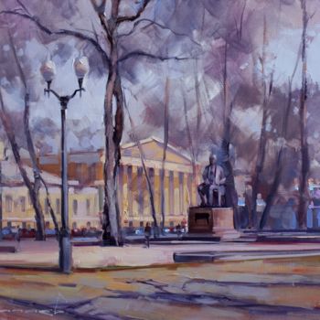 Painting titled "«The autumn plein a…" by Shalaev Alexey, Original Artwork, Oil