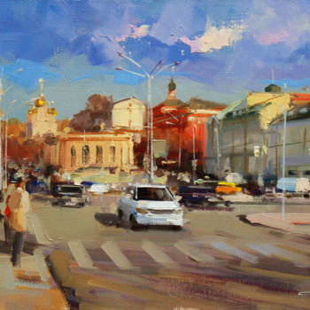 Painting titled "On the way to the a…" by Shalaev Alexey, Original Artwork, Oil