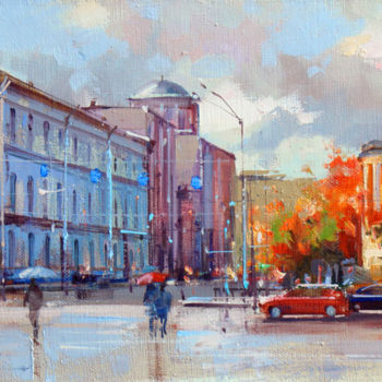 Painting titled "The Moscow Post Off…" by Shalaev Alexey, Original Artwork, Oil
