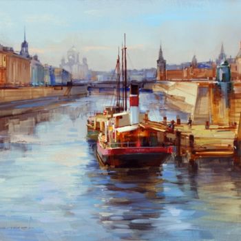Painting titled "Moscow River. The o…" by Shalaev Alexey, Original Artwork, Oil
