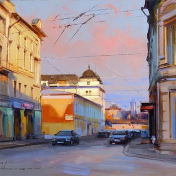 Painting titled "The color of sunset…" by Shalaev Alexey, Original Artwork, Oil