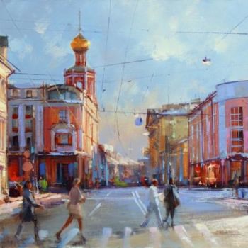 Painting titled "December. Petrovka…" by Shalaev Alexey, Original Artwork, Oil