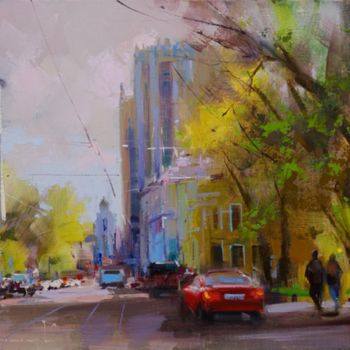 Painting titled ""Spring has come to…" by Shalaev Alexey, Original Artwork, Oil