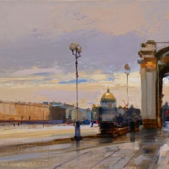 Pintura titulada "Again in the area o…" por Shalaev Alexey, Obra de arte original, Oleo