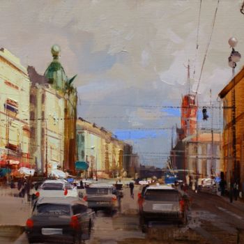 Картина под названием "On Nevsky." - Shalaev Alexey, Подлинное произведение искусства, Масло