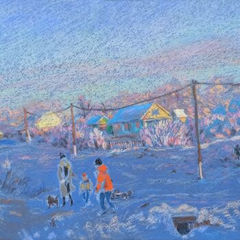 "Winter evening. Pas…" başlıklı Resim Shalo"De Sagatel tarafından, Orijinal sanat, Pastel