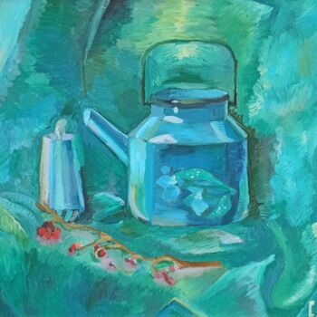 Painting titled "Oil painting. Blue…" by Shalo"De Sagatel, Original Artwork, Oil