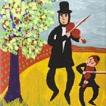 Painting titled "The Fiddler and His…" by Adelle Jean, Original Artwork