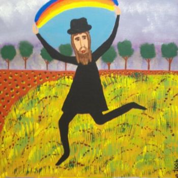 Malarstwo zatytułowany „There's a Rainbow A…” autorstwa Adelle Jean, Oryginalna praca, Olej