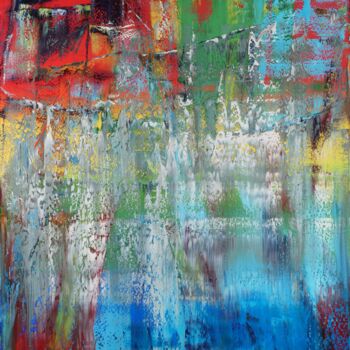 Painting titled "Abstract painting 3…" by Shamanov Vadim, Original Artwork, Oil Mounted on Wood Stretcher frame