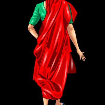 Digital Arts titled "Indian Woman" by Shamim Shaikh, Original Artwork, 2D Digital Work