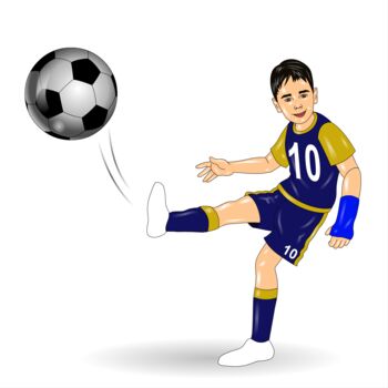 제목이 "Soccer player kicki…"인 디지털 아트 Shamim Shaikh로, 원작, 2D 디지털 작업