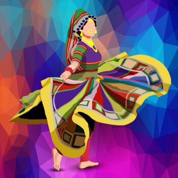 Digital Arts titled "Garba - An Inidan D…" by Shamim Shaikh, Original Artwork, 2D Digital Work