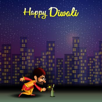 数字艺术 标题为“Diwali - Colorful” 由Shamim Shaikh, 原创艺术品, 2D数字工作