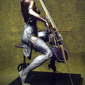 Skulptur mit dem Titel ""Cello" 1" von Shanaro, Original-Kunstwerk, Metalle