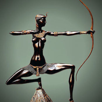 Sculpture intitulée ""Egyptian"" par Shanaro, Œuvre d'art originale