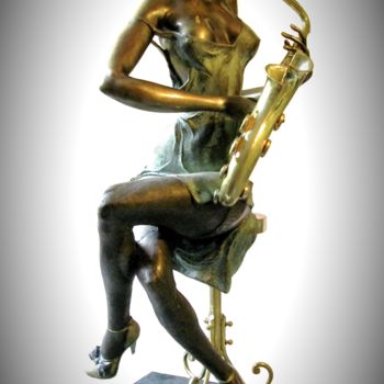 Sculptuur getiteld "Saxophone" door Shanaro, Origineel Kunstwerk, Metalen
