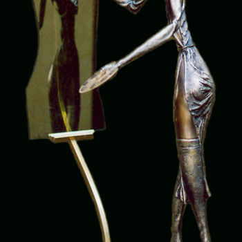 Skulptur mit dem Titel "self-portrait" von Shanaro, Original-Kunstwerk, Giesserei