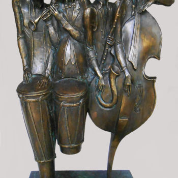 Скульптура под названием "Jazz improvisation" - Shanaro, Подлинное произведение искусства, Металлы