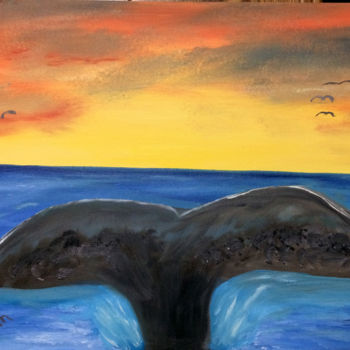 Painting titled "whales-tail-unframe…" by Shan Rodgers, Original Artwork, Oil