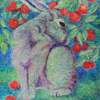 「Малахитовый заяц」というタイトルの描画 Юлия Гордееваによって, オリジナルのアートワーク, オイル