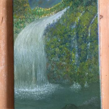 Peinture intitulée "Waterfall" par Santhi Prasad, Œuvre d'art originale, Huile