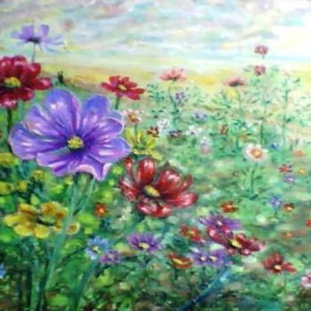Картина под названием "Середина лета" - Елена Шарагова, Подлинное произведение искусства, Масло