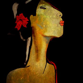 Arte digitale intitolato "A spanish lady" da Svein Ove Hareide, Opera d'arte originale, Pittura digitale