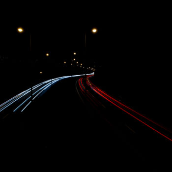 Photography titled "1. Light trails on…" by Sharlie Evans, Original Artwork, Digital Photography