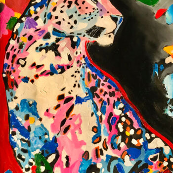 Ζωγραφική με τίτλο "Tiger Abstract Art…" από Sharmene Yousuf (Meneartiste), Αυθεντικά έργα τέχνης, Λάδι